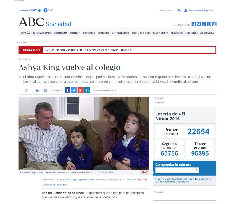 ABC, Ashya King vuelve al colegio