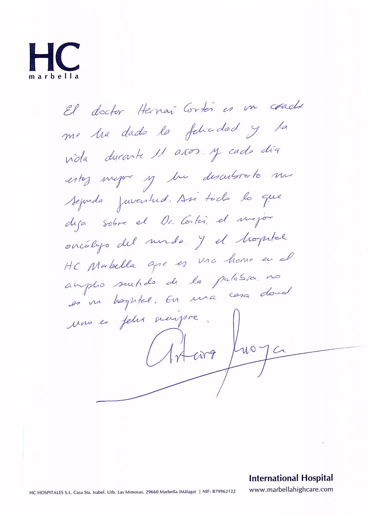 Carta Arturo Moya