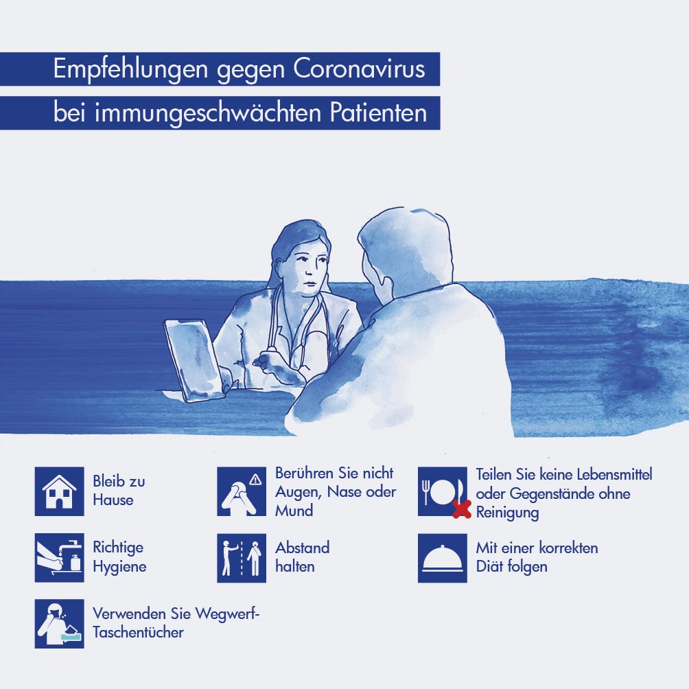 Empfehlungen gegen Coronavirus bei immungeschwächten Patienten